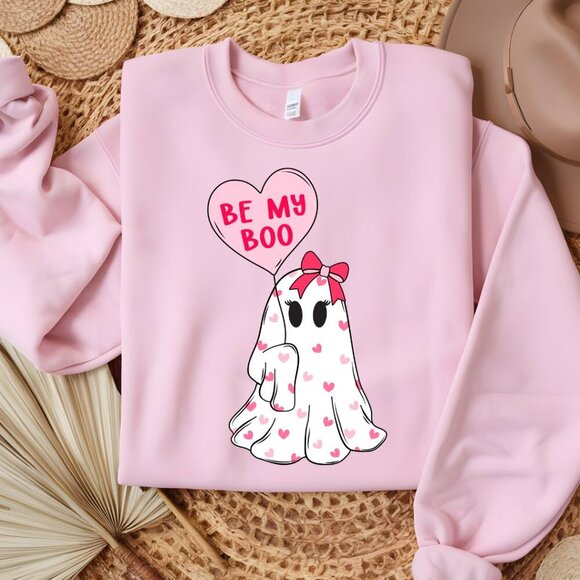 Be My Boo NEW Valentine's Day pink crewneck sweatshirt - Picture 2 of 2